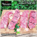 Beef INSIDE SKIRT Wagyu TOKUSEN marbling <=6 AGED minimum order 1 carton 5kg 6-7pcs (price/kg) CHILLED PREORDER 3-7 days notice